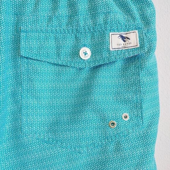 Ted Baker Men's Preppy Beach Vacation Chevron Swim Trunks Sz 3/Medium - Picture 8 of 9